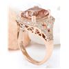 Image 4 : 6.34 CTW Natural Morganite 14K Solid Rose Gold Diamond Ring
