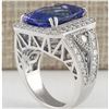Image 3 : 14.12 CTW Natural Tanzanite And Diamond Ring In 14K White Gold