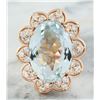 Image 1 : 8.16 CTW Aquamarine 18K Rose Gold Diamond Ring
