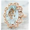Image 2 : 8.16 CTW Aquamarine 18K Rose Gold Diamond Ring