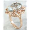 Image 3 : 8.16 CTW Aquamarine 18K Rose Gold Diamond Ring