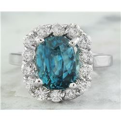 6.95 CTW Zircon 18K White Gold Diamond Ring