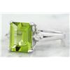 Image 2 : 2.26 CTW Peridot 14K White Gold Diamond Ring