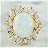 Image 1 : 4.95 CTW Opal 18K Yellow Gold Diamond Ring