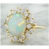 Image 2 : 4.95 CTW Opal 18K Yellow Gold Diamond Ring