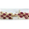 Image 2 : 37.96 CTW Ruby 18K Yellow Gold Diamond Bracelet