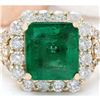 Image 1 : 4.39 CTW Natural Emerald 18K Solid Yellow Gold Diamond Ring