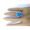 Image 5 : 5.52 CTW Natural Turquoise 18K Solid White Gold Diamond Ring