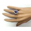 Image 4 : 6.78 CTW Natural Blue Tanzanite And Diamond Ring 18K Solid White Gold