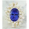 Image 1 : 10.75 CTW Tanzanite 14K Yellow Gold Diamond ring