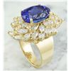 Image 3 : 10.75 CTW Tanzanite 14K Yellow Gold Diamond ring