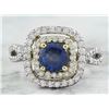 Image 1 : 2.26 CTW Sapphire 14K Two Tone Gold Diamond Ring