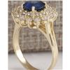 Image 3 : 2.71 CTW Natural Blue Sapphire Diamond Ring 14K Solid Yellow Gold