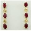 Image 1 : 2.65 CTW Ruby 18K Yellow Gold Diamond Earrings