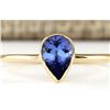 0.50 CTW Natural Tanzanite Ring In 18K Yellow Gold