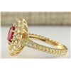 Image 3 : 2.80 CTW Natural Ruby And Diamond Ring In 14k Yellow Gold