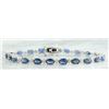 12.15 CTW Sapphire 18K White Gold Diamond Bracelet