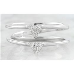 0.12 CTW Diamond 14K Dual Triangle White Gold Ring