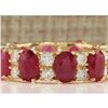 Image 1 : 7.48 CTW Natural Ruby And Diamond Ring In 14K Yellow Gold