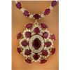 Image 1 : 43.35 CTW Ruby 18K Yellow Gold Diamond Necklace