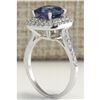 Image 3 : 2.95 CTW Natural Tanzanite Diamond Ring 14K Solid White Gold