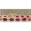 Image 1 : 14.56CTW Natural Red Ruby And Diamond Bracelet In 18K Yellow Gold