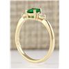 Image 3 : 0.70 CTW Natural Emerald And Diamond Ring In 14k Yellow Gold