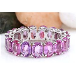 10.00 CTW Natural Ceylon Sapphire 18K Solid White Gold Ring