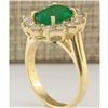 Image 3 : 3.34 CTW Natural Emerald And Diamond Ring In 18K Yellow Gold