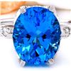 4.95 CTW Natural Topaz 18K Solid White Gold Diamond Ring