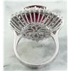 Image 3 : 10.30 CTW Rubelite 18K White Gold Diamond Ring