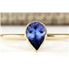 Image 1 : 0.50 CTW Natural Tanzanite Ring In 14k Yellow Gold