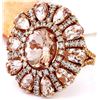 Image 2 : 11.50 CTW Natural Morganite 14K Solid Rose Gold Diamond Ring