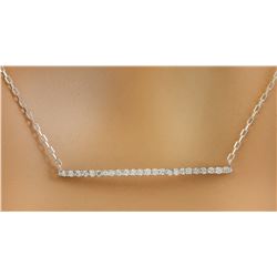 0.25 CTW Diamond 18K White Gold Bar Necklace