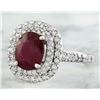 Image 2 : 3.88 CTW Ruby 14K White Gold Diamond Ring