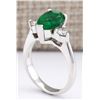 Image 3 : 3.03 CTW Natural Emerald And Diamond Ring In 18K White Gold