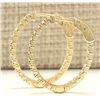 Image 2 : 2.00 CTW Natural Diamond Hoop Earrings 14k Solid Yellow Gold