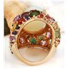 Image 3 : 26.5 CTW Natural Opal, Sapphire 14K Solid Rose Gold Diamond Ring