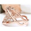 Image 3 : 1.40 CTW Natural Diamond 14K Solid Rose Gold Ring