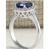 Image 3 : 2.45 CTW Natural Tanzanite Diamond Ring 14K Solid White Gold