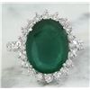 Image 1 : 9.30 CTW Emerald 14K White Gold Diamond Ring