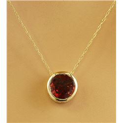 1.50 CTW Garnet 14K Yellow Gold Necklace