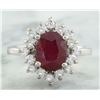 Image 1 : 3.50 CTW Ruby 14K White Gold Diamond Ring