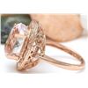 Image 3 : 10.57 CTW Natural Kunzite 14K Solid Rose Gold Diamond Ring