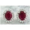 Image 1 : 3.60 CTW Ruby 14K White Gold Diamond Earrings