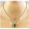 Image 3 : 11.27 CTW Emerald 18K Yellow Gold Diamond Necklace