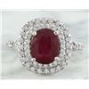 Image 1 : 3.88 CTW Ruby 18K White Gold Diamond Ring