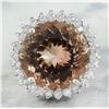 Image 1 : 13.10 CTW Morganite 14K White Gold Diamond Ring
