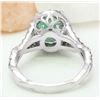 Image 3 : 3.29 CTW Natural Emerald 14K Solid White Gold Diamond Ring