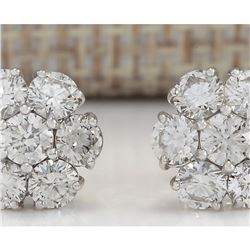 2.00 CTW Natural Diamond Earrings 14k Solid White Gold